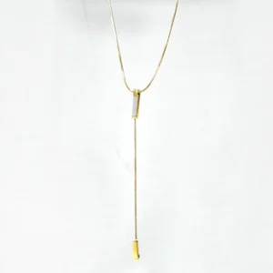 base_ediascsdfsacion Collar largo dorado efecto caída elegante