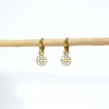 base_ediciadsvsdfvon Pendientes aro con charm margarita acero inoxidable