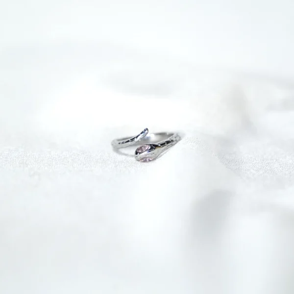 base_edisdcsdcion Anillo serpiente circonita rosa acero ajustable