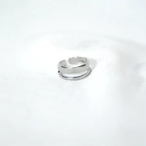 base_edsdvfdvicion Anillo doble minimal acero inoxidable ajustable