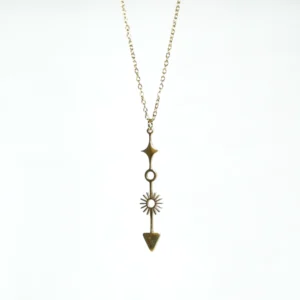 base_esdcdicion Collar flecha estrella acero inoxidable dorado