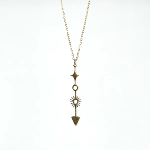 base_esdcdicion Collar flecha estrella acero inoxidable dorado