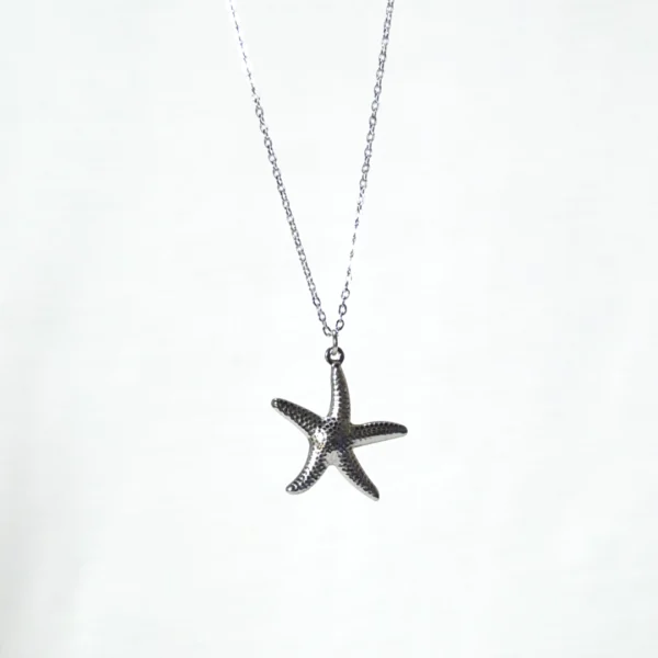 base_ezxcsddicion Collar estrella de mar plateado mediana