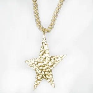 base_jhvjedicion Collar cuerda tela estrella grande acero inoxidable