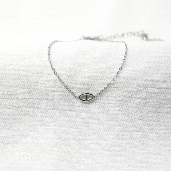 basehgvhg_edicion Pulsera oval minimal acero inoxidable ajustable