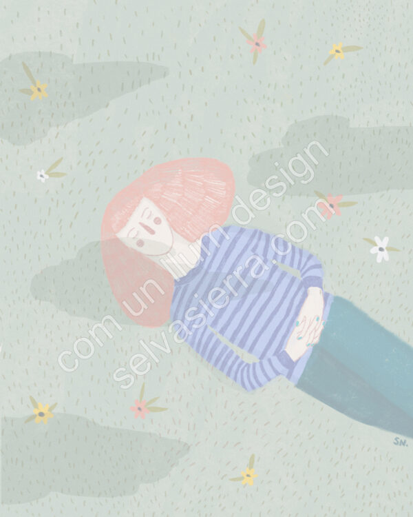 Ilustración sin título Ilustración Descansar sobre la hierba