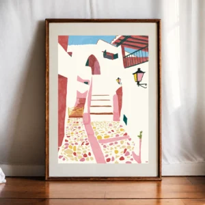 binibeca Pueblo pescadores Ilustración