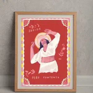 jodidaperocontentamockup1 Jodida pero Contenta ilustración roja original